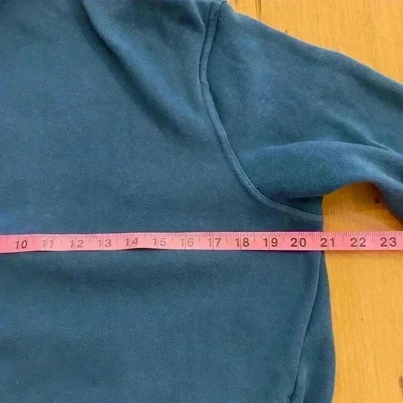 Athleta Womens Pullover Oversized Turtleneck Pockets Poly Cotton Thumb Holes M - Picture 6 of 12